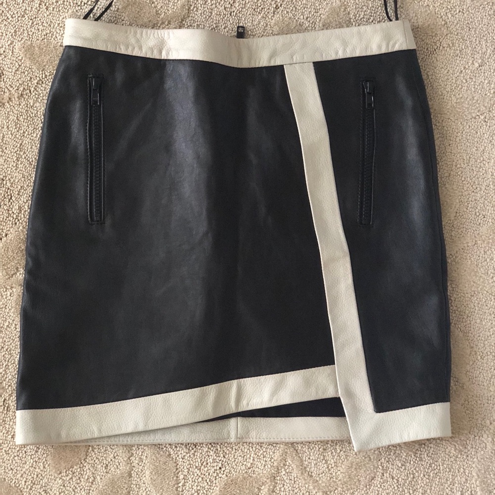 Leather mini skirt